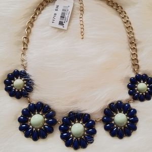 Nice Cookie Lee Flower Cab Statement Necklace New
